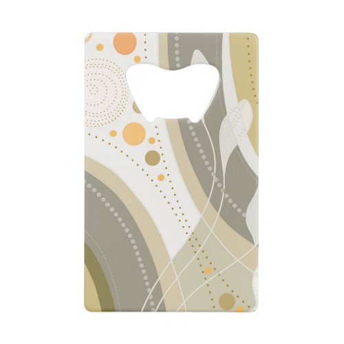 Abstract white leaves credit card bottle opener