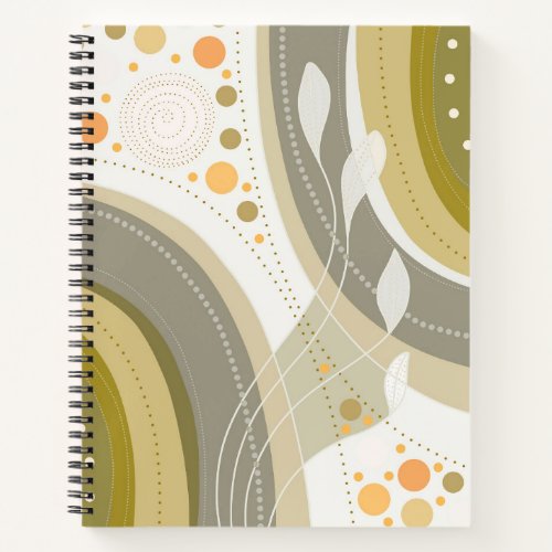 Abstract white leaves notebook