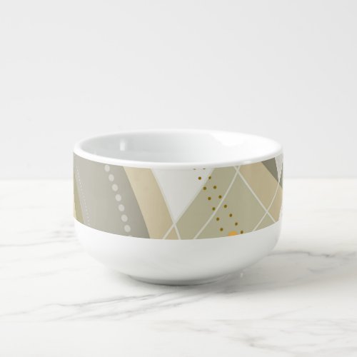 Abstract white leaves soup mug