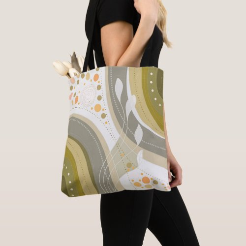 Abstract white leaves tote bag