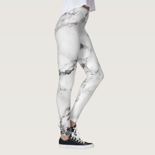 Abstract White Marble Leggings