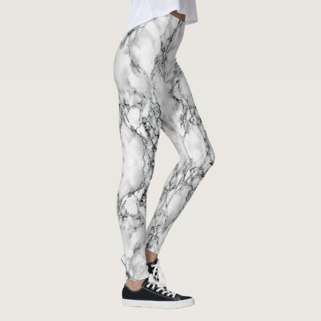 Abstract White Marble Stone Leggings (Right)