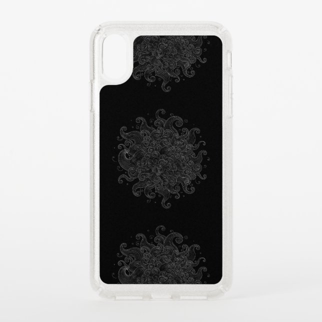 Abstract White Outline Waves Seamless Phone Case (Front)
