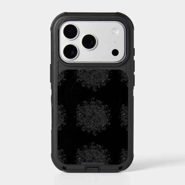 Abstract White Outline Waves Seamless Phone Case (Back)