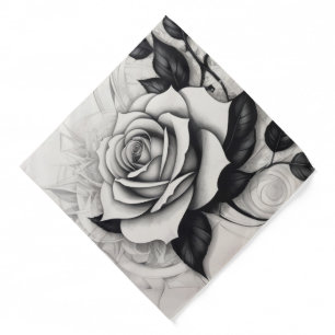 Abstract white rose bandana
