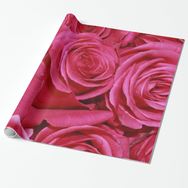 Abstract White Roses Garden Elegant Floral Wrappin Wrapping Paper (Unrolled)
