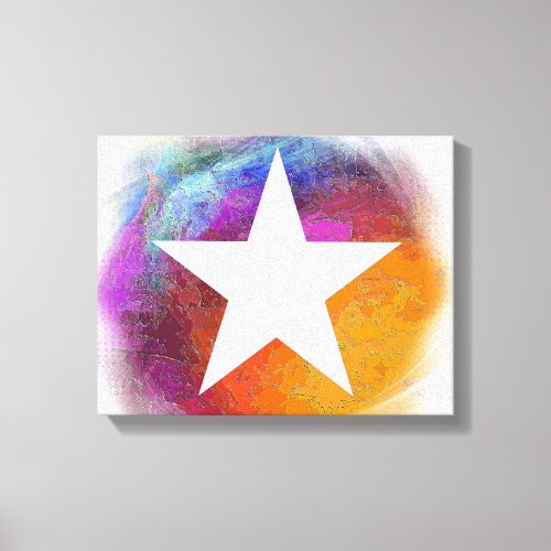 Abstract White Star Canvas Print