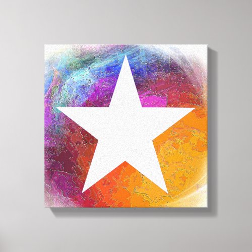 Abstract White Star Canvas Print