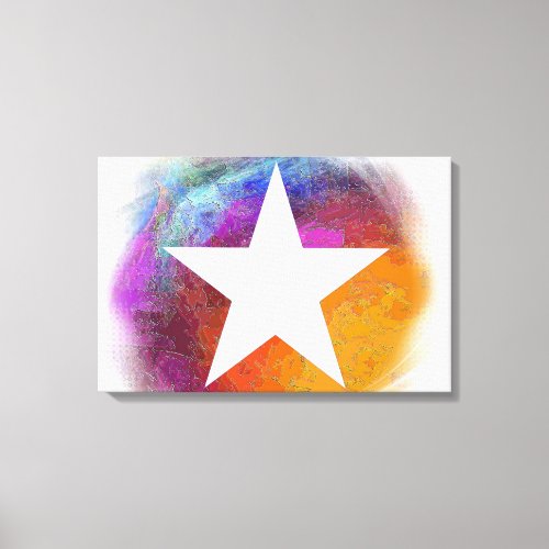 Abstract White Star Canvas Print