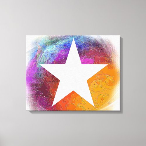 Abstract White Star Canvas Print