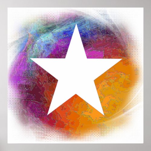 Abstract White Star Poster