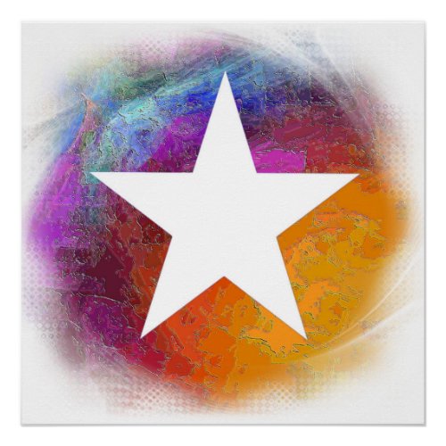Abstract White Star Poster