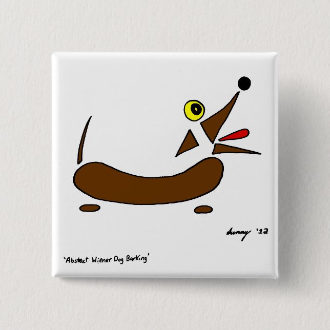 Abstract Wiener Dog Button (Front)