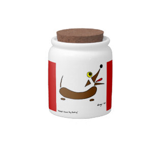 Abstract Wiener Dog Candy Jar