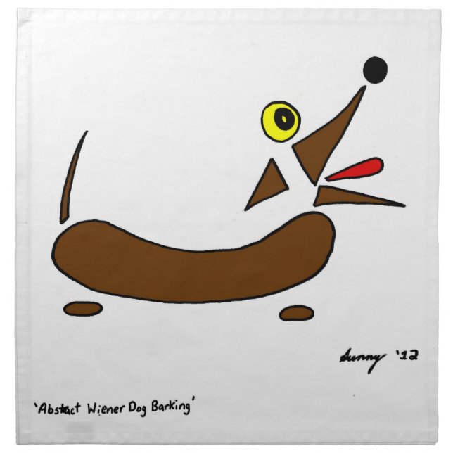 Abstract Wiener Dog Napkins - Set of 4 (Front)