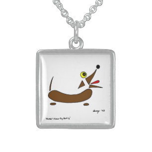 Abstract Wiener Dog Necklace