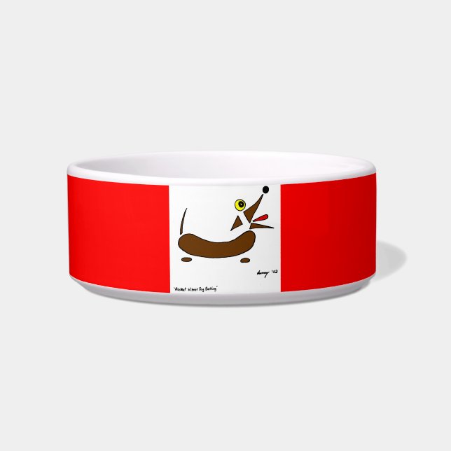 Abstract Wiener Dog Pet Bowl (Front)