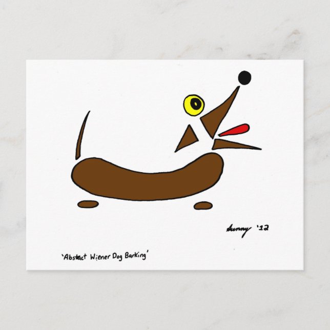 Abstract Wiener Dog Postcard (Front)
