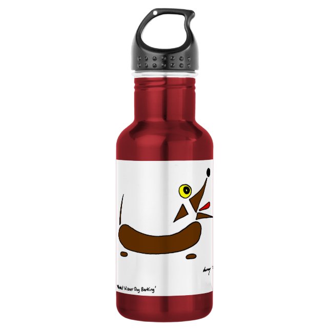 Abstract Wiener Dog Stainless Steel Water Bottle (Front)