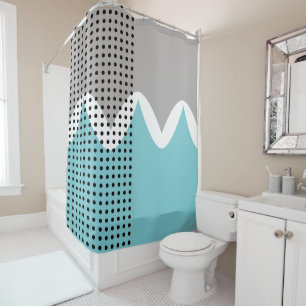 Abstract Wiggles Shower Curtain