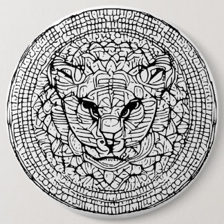 Abstract Wild Cat Head Button
