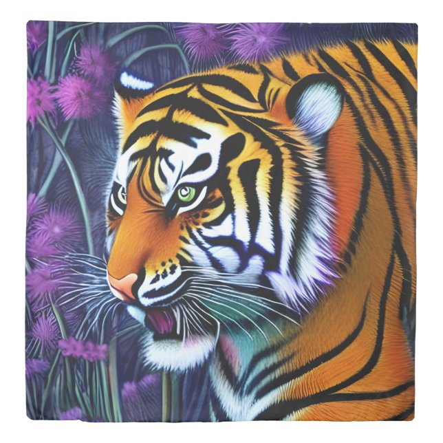 Abstract Wild  Majestic Predator Tiger Duvet Cover (Front)