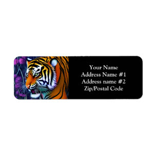 Abstract Wild  Majestic Predator Tiger Label