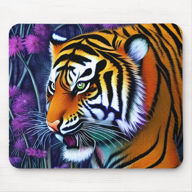 Abstract Wild  Majestic Predator Tiger Mouse Pad (Front)