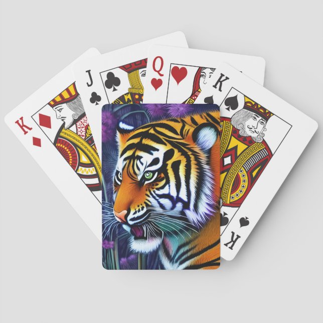 Abstract Wild  Majestic Predator Tiger Poker Cards (Back)