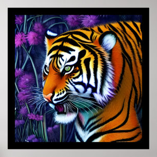 Abstract Wild Majestic Predator Tiger Poster