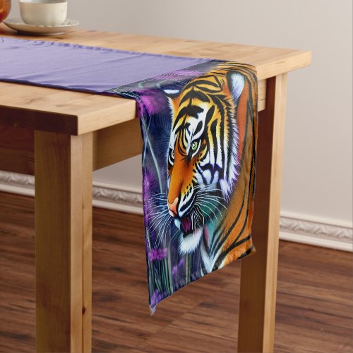 Abstract Wild  Majestic Predator Tiger Short Table Runner