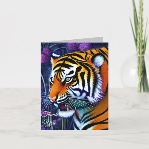 Abstract Wild  Majestic Predator Tiger Thank You Card