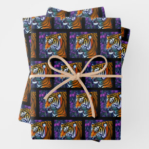 Abstract Wild Majestic Predator Tiger Wrapping Paper Sheets