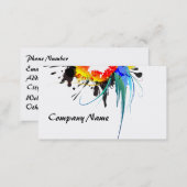 Abstract Wild Parrot Paint Splatters Business Card (Front/Back)