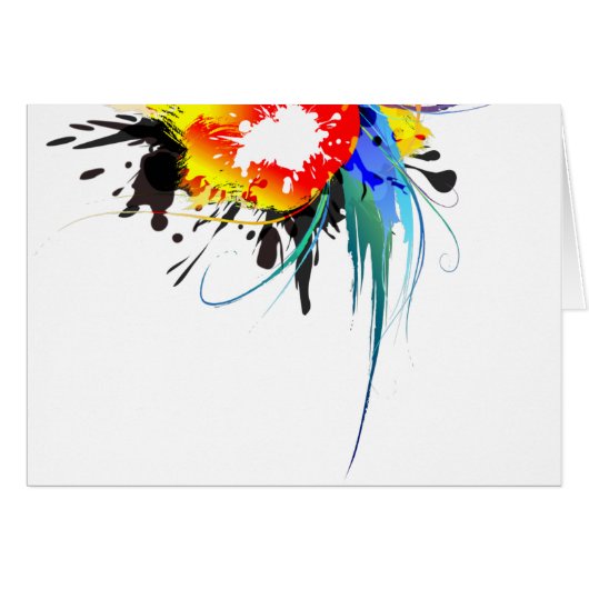 Abstract Wild Parrot Paint Splatters Cards (Front Horizontal)