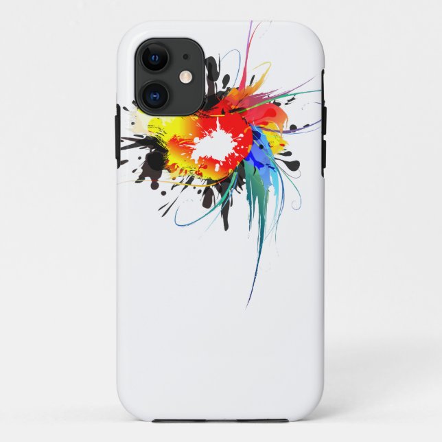 Abstract Wild Parrot Paint Splatters Case-Mate iPhone Case (Back)