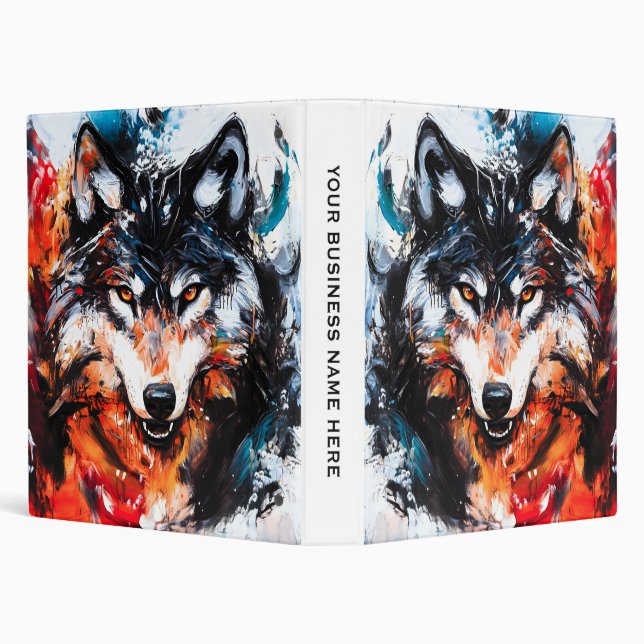 Abstract Wild Spirit Wolf 3 Ring Binder (Background)