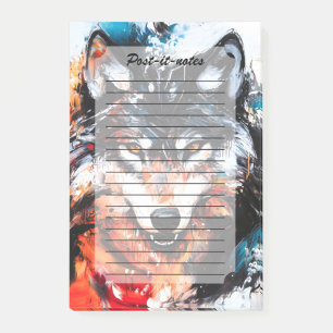 Abstract Wild Spirit Wolf Post-it Notes