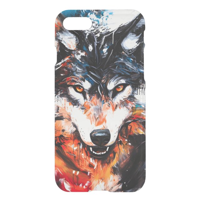 Abstract Wild Spirit Wolf Uncommon iPhone Case (Back)