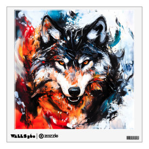 Abstract Wild Spirit Wolf Wall Decal