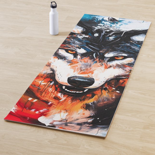 Abstract Wild Spirit Wolf Yoga Mat (In Situ)