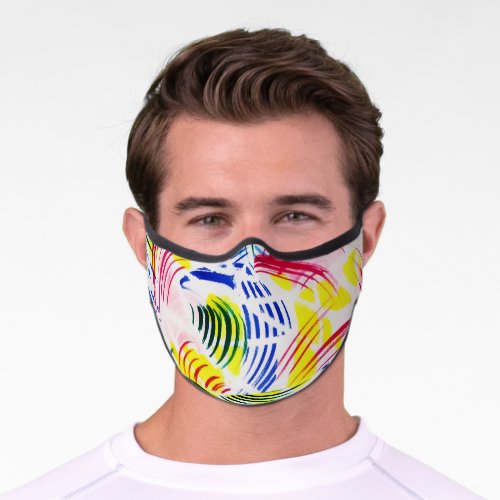 Abstract Wild Vibrations Lines Swirls Premium Face Mask