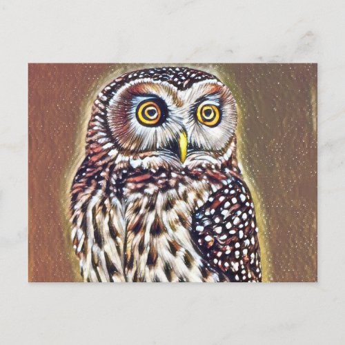 Abstract Wilderness Forest Owl Art Postcard