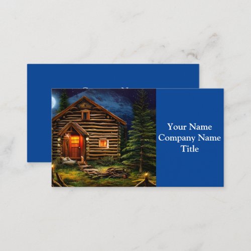 Abstract Wilderness Little Cabin Business Card