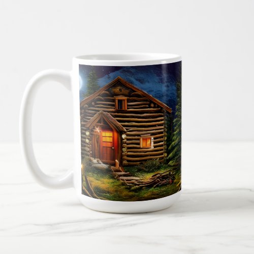 Abstract Wilderness Little Cabin Coffee Mug