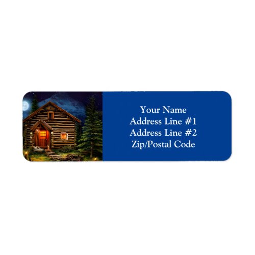 Abstract Wilderness Little Cabin Label