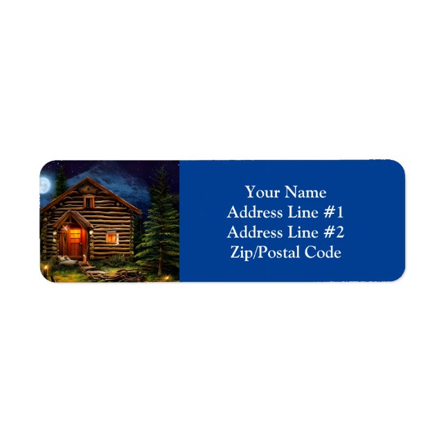 Abstract Wilderness Little Cabin Label (Front)