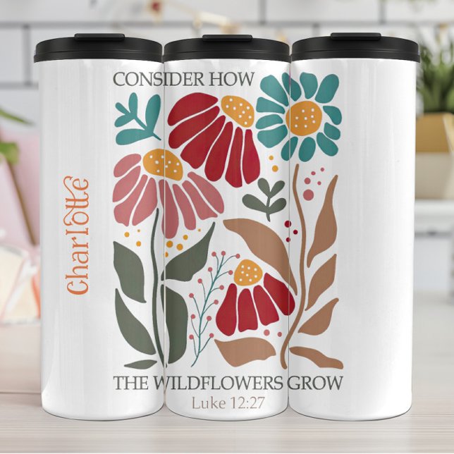 Abstract Wildflower Christian Grow Art Thermal Tumbler (Creator Uploaded)