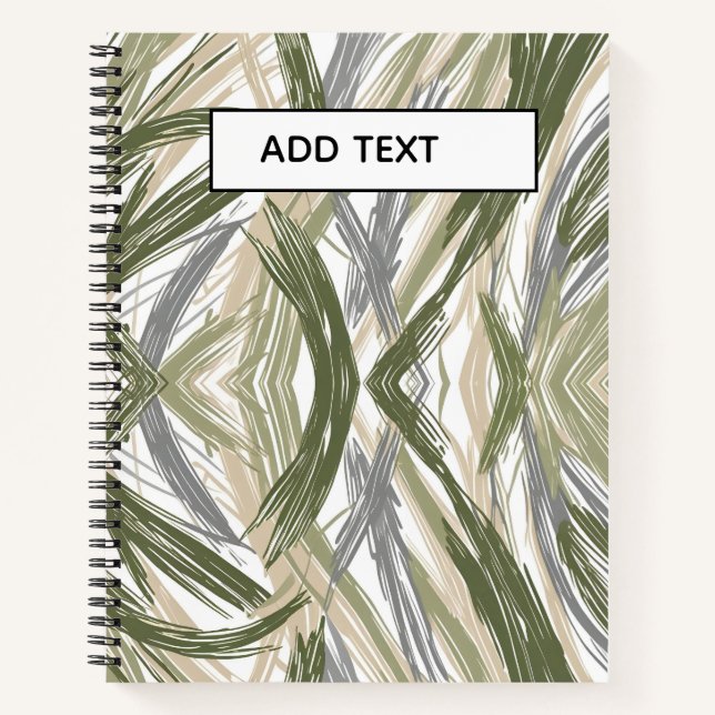Abstract wind-blown grass Spiral Notebook (Front)