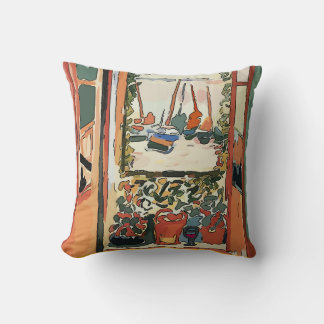 Abstract Window & Wine Glass Throw Pillow